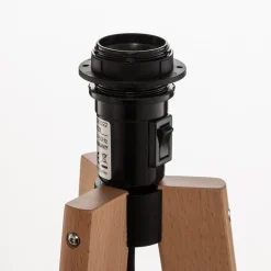 Quitani -gulvlampe Arim, bøk, svart chintz, stativ| Gulvlamper