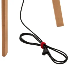 Quitani -gulvlampe Arim, bøk, svart chintz, stativ| Gulvlamper