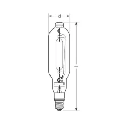Radium Halogen-metall-damppære E40 2050W HRI-T D klar| Metall-Damppære|Metall-Damppære