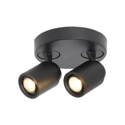 Freelight Razza takspotlight, svart, Ø 26,5 cm, 2-lys, metall| Spotter I Tak