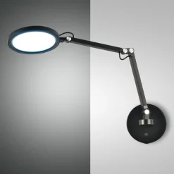 Fabas Luce Regina LED-vegglampe, svart, CCT, dimbar, justerbar| Vegglamper