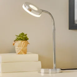 Reality Leuchten Rennes LED-bordlampe, kromfarget, høyde 40 cm| Kontorbelysning|Bordlamper