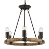 Globo Rund LED-pendellampe Ulleu med hamptau 6 lyskilder Hot