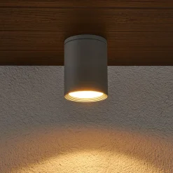 Lucande Rund Mianna taklampe i sølvgrå New