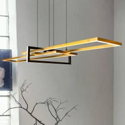Trio Lighting Salinas hengelampe, messingfarget, metall, 110 cm lang| Pendellamper