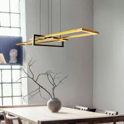 Trio Lighting Salinas hengelampe, messingfarget, metall, 110 cm lang| Pendellamper
