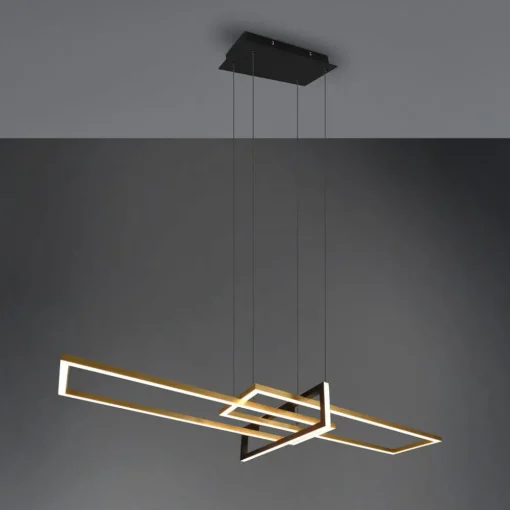 Trio Lighting Salinas hengelampe, messingfarget, metall, 110 cm lang| Pendellamper