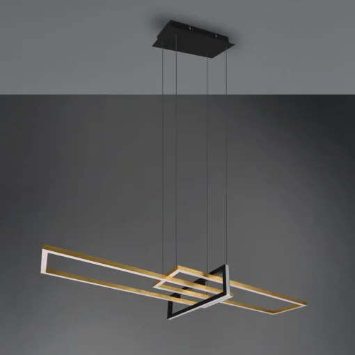 Trio Lighting Salinas hengelampe, messingfarget, metall, 110 cm lang| Pendellamper