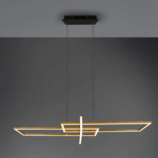 Trio Lighting Salinas hengelampe, messingfarget, metall, 110 cm lang| Pendellamper