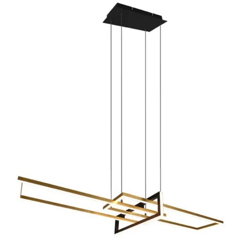 Trio Lighting Salinas hengelampe, messingfarget, metall, 110 cm lang| Pendellamper