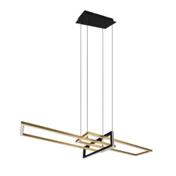 Trio Lighting Salinas hengelampe, messingfarget, metall, 110 cm lang| Pendellamper
