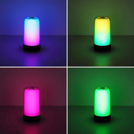 Globo Sandrina LED-bordlampe, grå, Ø 10 cm Bluetooth, RGB| Smarthus Belysning