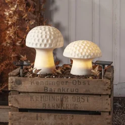 STAR TRADING Sandy LED-solcellelampe, 16 cm, hvit, plast, soppform| Julebelysning