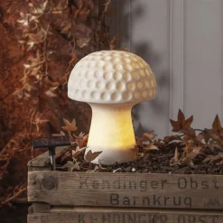 STAR TRADING Sandy LED-solcellelampe, 24 cm, hvit, plast, soppform| Julebelysning|Dekorasjonsbelysning