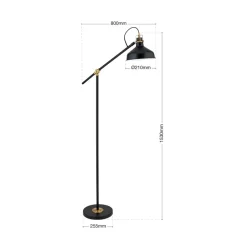 ORION Schiller gulvlampe, svart, metall, 153 cm, justerbar| Gulvlamper