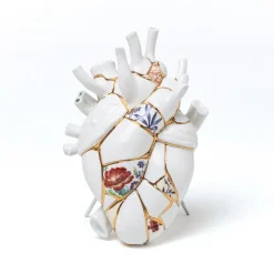 SELETTI Love in Bloom Kintsugi-vase, fargerik, porselen, gull Best