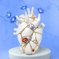 SELETTI Love in Bloom Kintsugi-vase, fargerik, porselen, gull Best