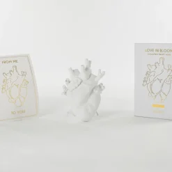 SELETTI Love in Bloom vase, hvit, hjerteformet, porselen Hot