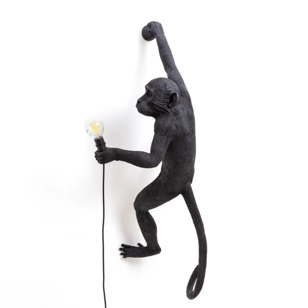 SELETTI Monkey Lamp dekorativ vegglampe høyre svart Online