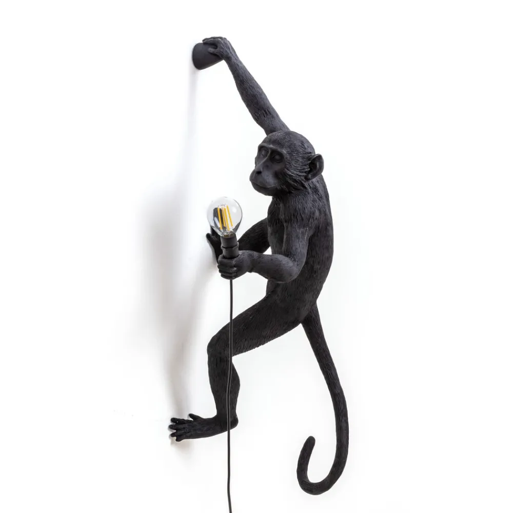 SELETTI Monkey Lamp dekorativ vegglampe høyre svart Online