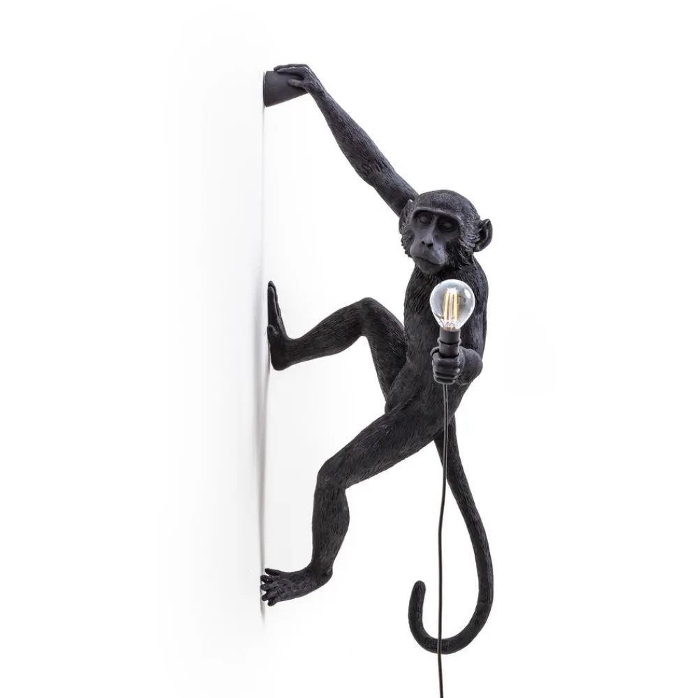 SELETTI Monkey Lamp dekorativ vegglampe høyre svart Online