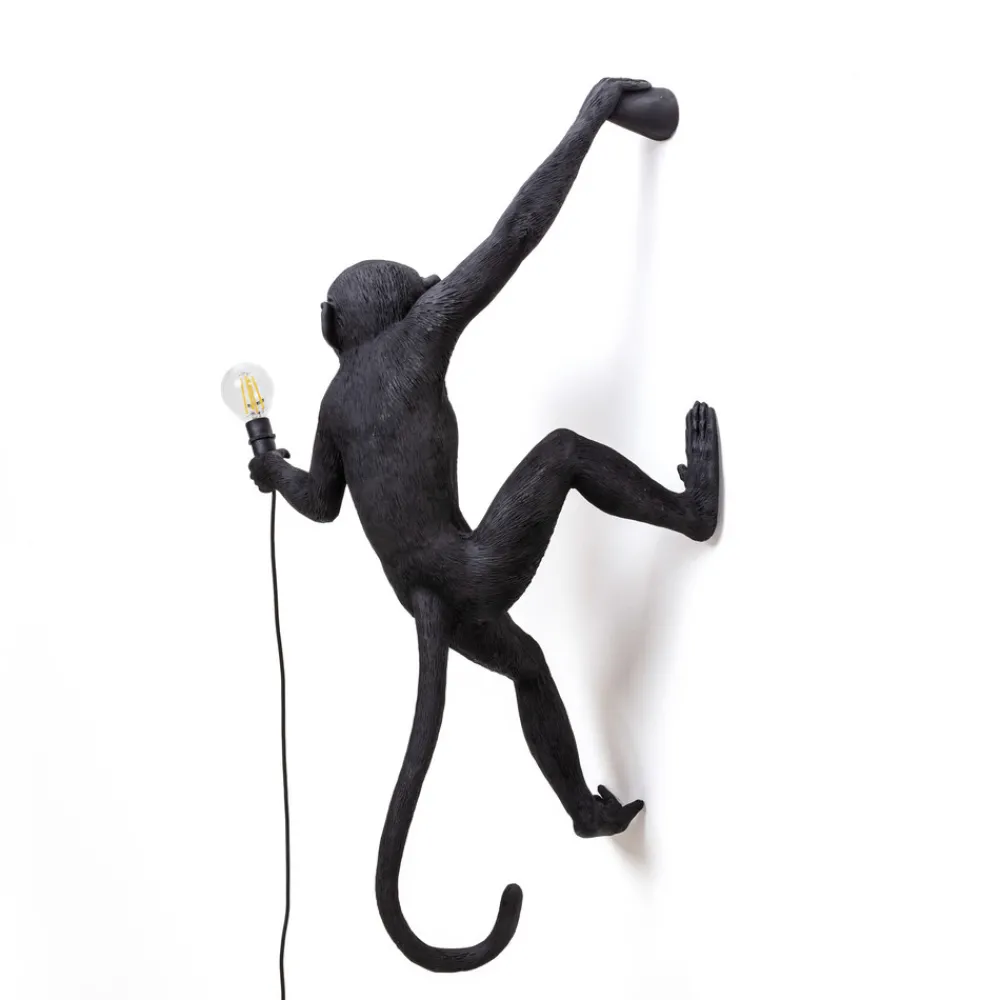 SELETTI Monkey Lamp dekorativ vegglampe høyre svart Online