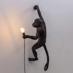 SELETTI Monkey Lamp dekorativ vegglampe høyre svart Online