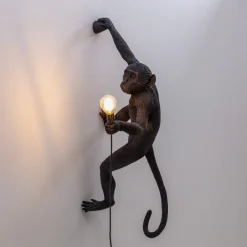 SELETTI Monkey Lamp dekorativ vegglampe høyre svart Online