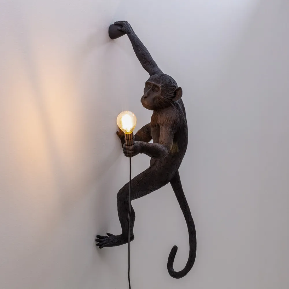 SELETTI Monkey Lamp dekorativ vegglampe høyre svart Online