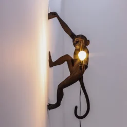 SELETTI Monkey Lamp dekorativ vegglampe høyre svart Online
