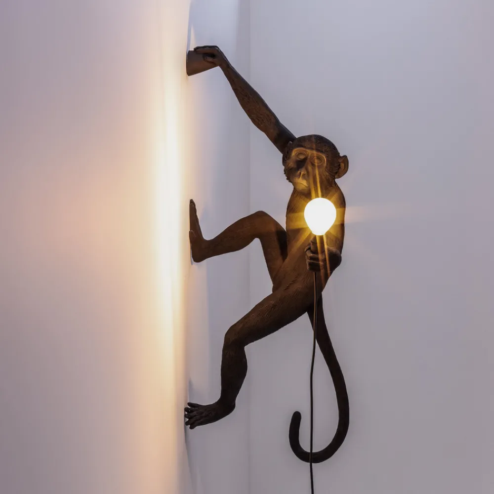 SELETTI Monkey Lamp dekorativ vegglampe høyre svart Online