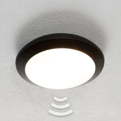 Fumagalli Sensor-vegglampe Umberta 2 x E27 i svart| Vegglamper Med Sensor|Utebelysning Med Sensor