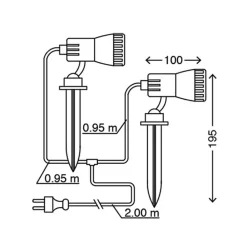 Briloner sett med 2 - LED-lampe med jordspyd Terra m. fargefilter Online