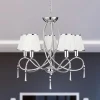 Searchlight Simplicity lysekrone, 5 lyskilder, stoff, krom/hvit, E14| Lysekroner