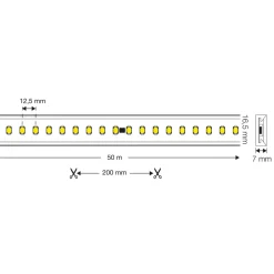 The Light Group SLC LED-stripe 230V komplett sett IP65 5m, 4 000 K Clearance