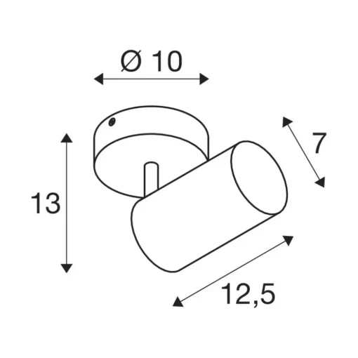 SLV Asto Tube downlight GU10 1 lyskilde hvit Discount