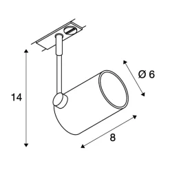SLV BIMA 1 spotlight for høyspenningsskinne, sort| Skinnesystem