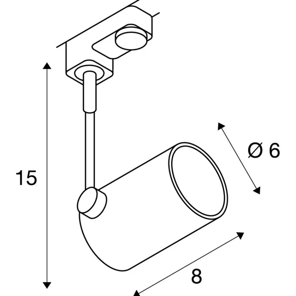 SLV Bima I spotlight 3-krets HV-skinne hvit| Butikkbelysning|Skinnesystem