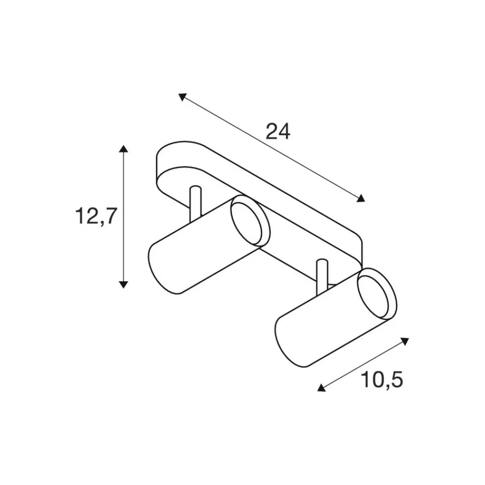 SLV downlight Noblo, svart, dimbar til varmt, lengde 24 cm Best