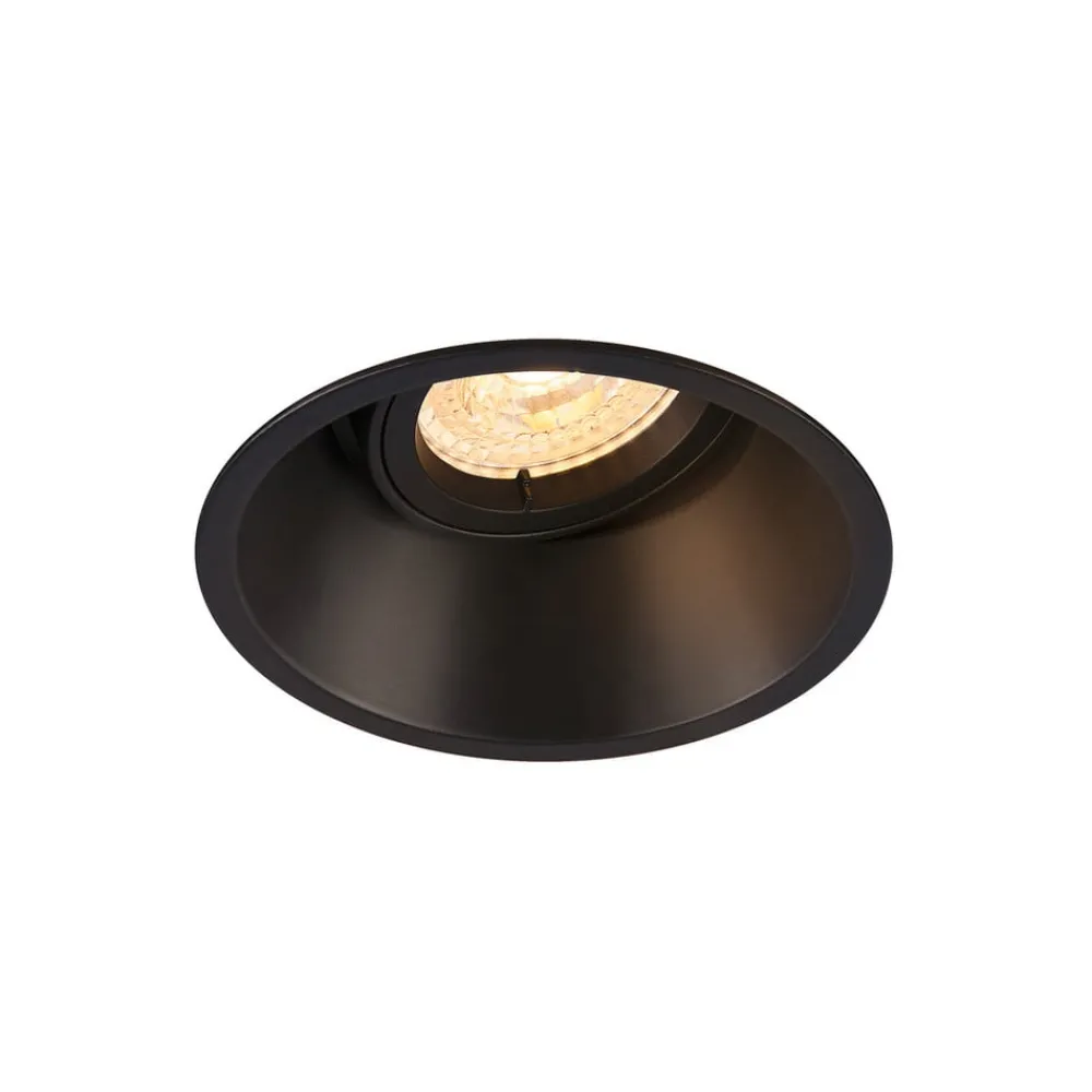 SLV Horn innbyggingslampe, QPAR51, svart, aluminium, Ø 10,5 cm Best