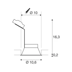 SLV Horn innbyggingslampe, QPAR51, svart, aluminium, Ø 10,5 cm Best