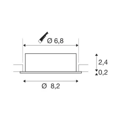 SLV Innfelt taklampe New Tria, aluminium, aluminium, Ø 8,2 cm Discount