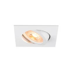 SLV Innfelt taklampe New Tria, hvit, aluminium, lengde 8,2 cm New
