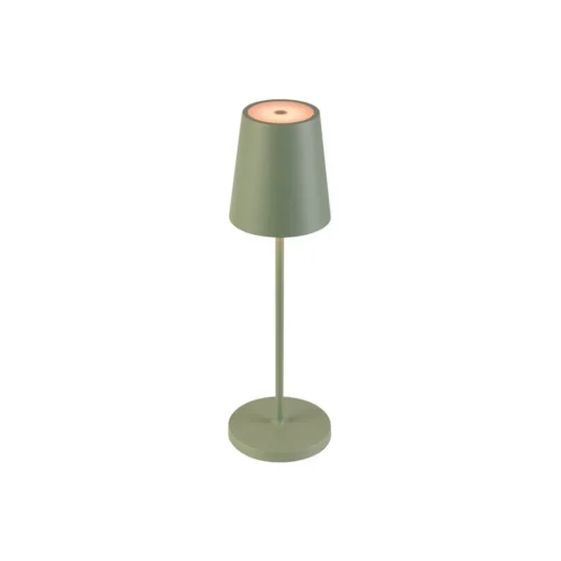SLV LED oppladbar lampe Vinolina Two, grønn, aluminium, Ø 11 cm, IP65| Terrassebelysning