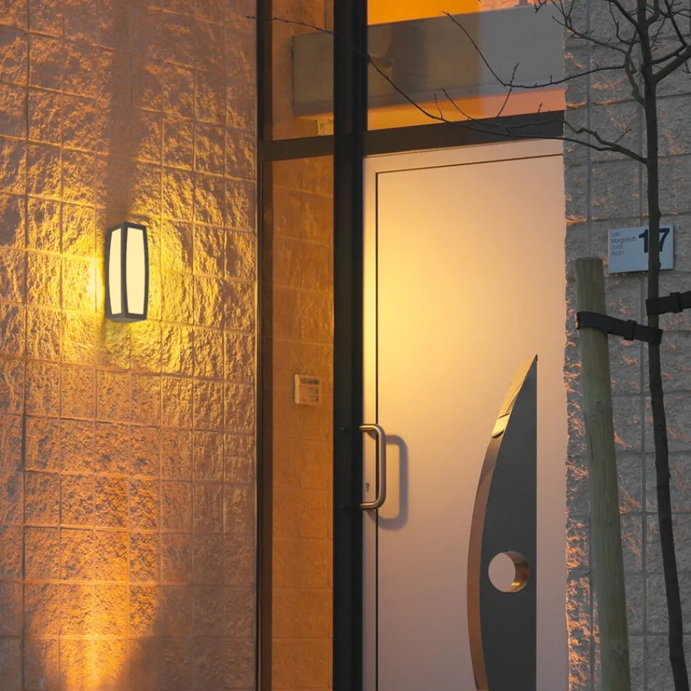 SLV Meridian Box utendørs vegglampe, antrasitt, bredde 13 cm Online