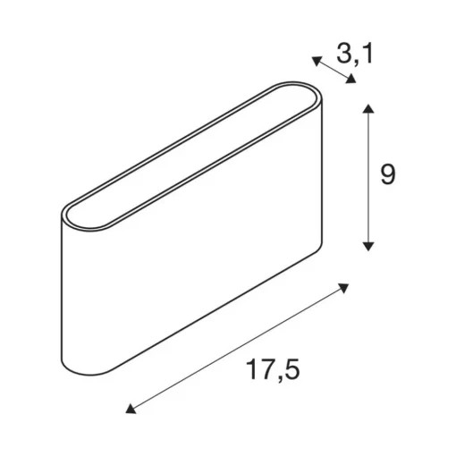 SLV Oval utendørs vegglampe opp/ned CCT 17,5 cm hvit New