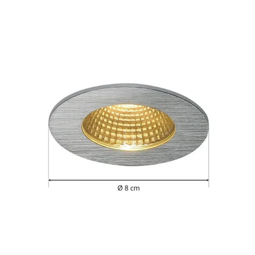 SLV Patta-I LED innfelt belysning, rund, børstet aluminium| Downlights