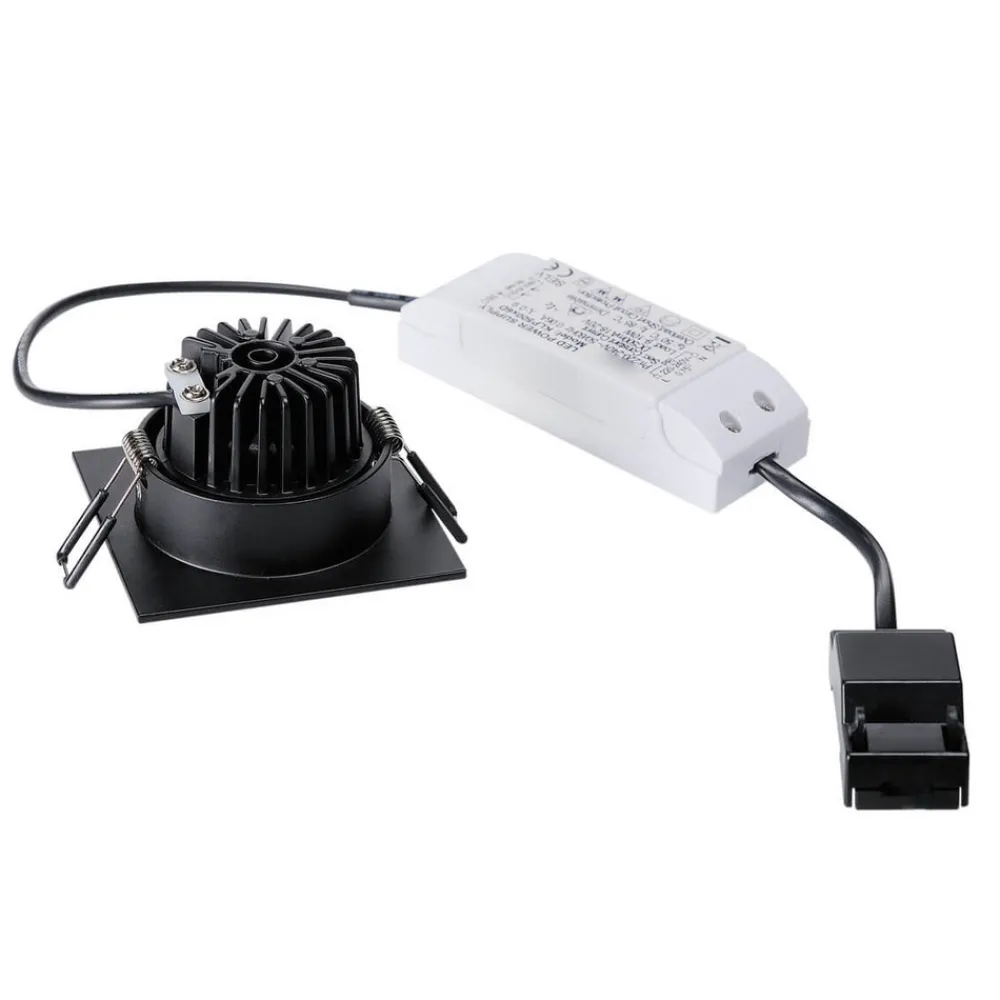 SLV Patta-I LED-downlight kantet, matt svart New