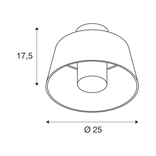 SLV Photoni taklampe, svart, aluminium, Ø 25 cm| Taklamper Utendørs