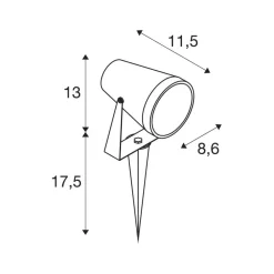 SLV Samrina lampe med jordspyd, svart, plast, høyde 13 cm Sale